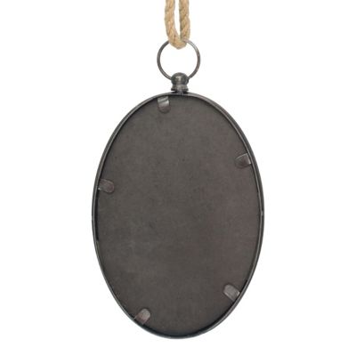 Image showing  Oval Metal Nautical Wall Mirror with Rope Hanging Loop, 12 in., SB-5067A