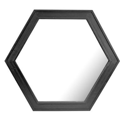 Stonebriar Collection Decorative Hexagon Wall Mirror, 24 in., Black, SB-6277A