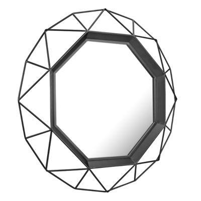 Image showing  Decorative Geometric Metal Frame Wall Mirror, 28 in., , SB-6268A