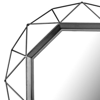Image showing  Decorative Geometric Metal Frame Wall Mirror, 28 in., , SB-6268A