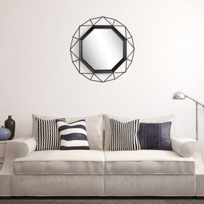 Image showing 6 th Stonebriar Collection Decorative Geometric Metal Frame Wall Mirror, 28 in., , SB-6268A