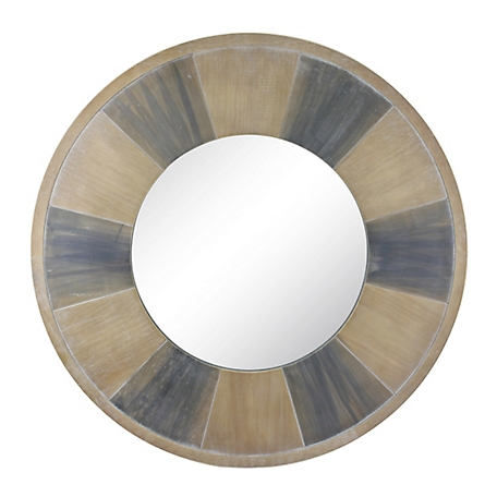 Stonebriar Collection Round Rustic Wall Mirror, 27.5 in., 2-Tone, SB-6350A