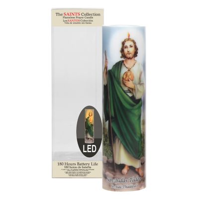 Image showing  St. Jude Flickering LED Prayer Candle with Automatic Timer