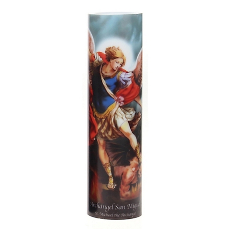 Stonebriar Collection St. Michael Flickering LED Prayer Candle with Timer