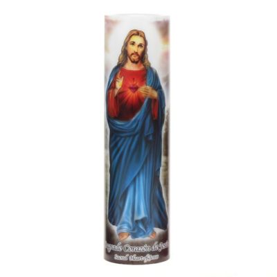 Stonebriar Collection Jesus LED Devotional Prayer Candle with Automatic Timer