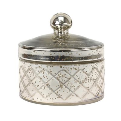 Stonebriar Collection Antique Mercury Glass Storage Container with Lid