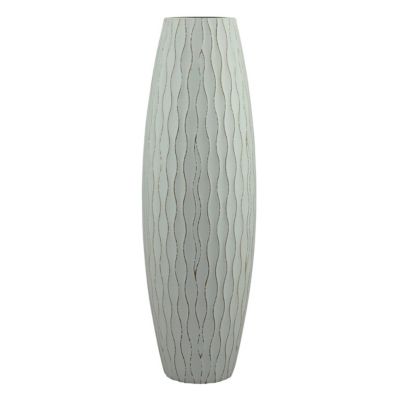 Stonebriar Collection Vintage Textured Tall Wooden Vase, 15.9 in.