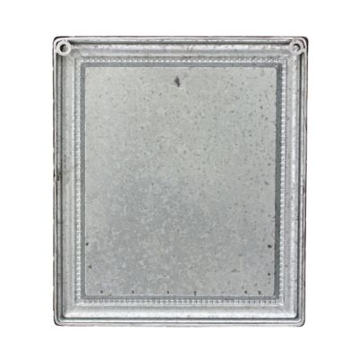 Image showing  Rustic Galvanized Metal Magnetic Memo Board with Clip and Wire Basket