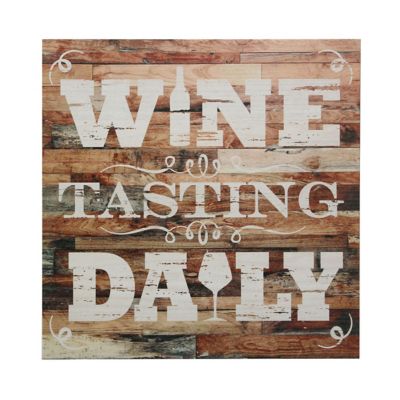 Stonebriar Collection Rustic Wine Tasting Daily Wall Art, 15 in. x 15 in.