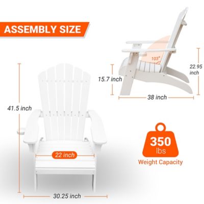 Image showing  Polystyrene Adirondack Chair with Cup Holder, White