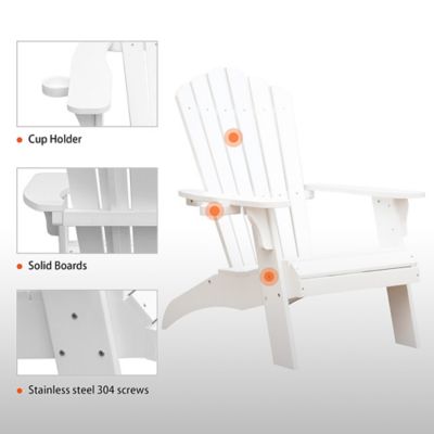 Image showing  Polystyrene Adirondack Chair with Cup Holder, White
