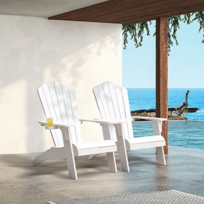 Image showing  Polystyrene Adirondack Chair with Cup Holder, White