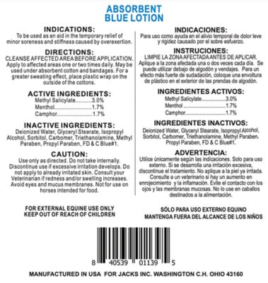 Image showing  Absorbent Blue Lotion Counter-Irritant Liniment for Horses, 16 oz.