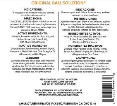 Image showing  Ball Liniment Brace Antiseptic for Horses, 16 oz.