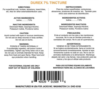 Image showing  Durex 7% Tincture Iodine Livestock Wound Care, 16 oz.