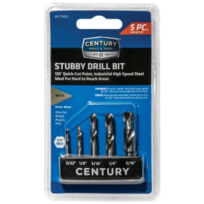 Century Drill & Tool 5 pc. Stubby Drill Bit Set