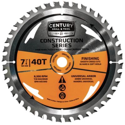 Century Drill & Tool 7-1/4 in. 40 Tooth Contractor Circular Saw Blade