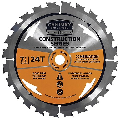 Century Drill & Tool 7-1/4 in. 24 Tooth Contractor Circular Saw Blade