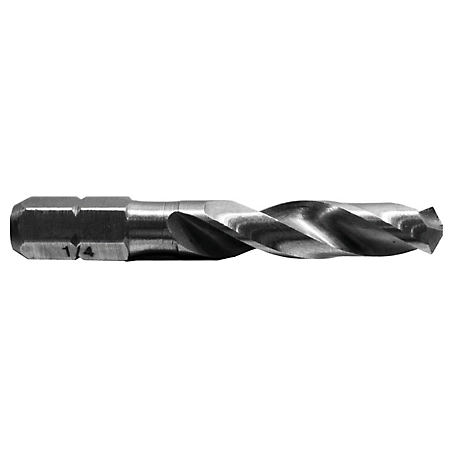 Century Drill & Tool 1/4 in. Stubby Drill Bit, 1-15/16 in. Overall Length, 1-1/4 in. Cutting Length
