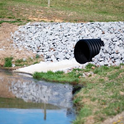 Image showing  24 in. x 9.6 ft. HDPE Drainage Pipe