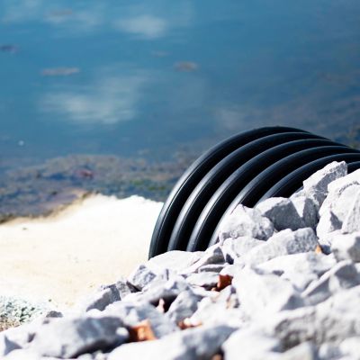 Image showing  24 in. x 9.6 ft. HDPE Drainage Pipe