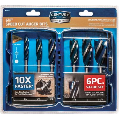 Century Drill & Tool Speedcut Bit Set 6Pc 1/2 5/8 3/4 7/8 1x6