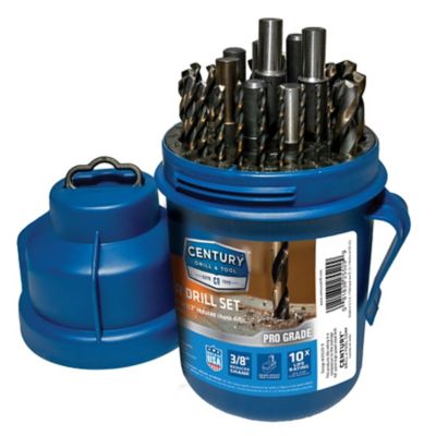 Century Drill & Tool 29 pc. Charger Pro Grade Drill Bits, 3/8 in. Reduced Shank