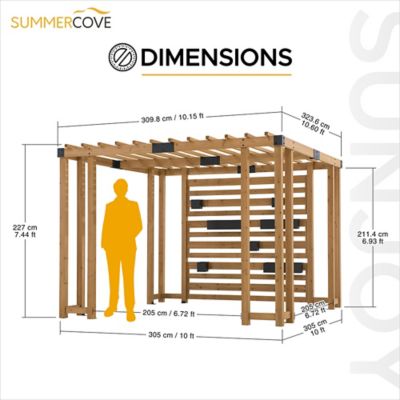 Image showing  10.5 ft. x 10 ft. Cedar Wood Pergola with Adjustable Hanging Planters
