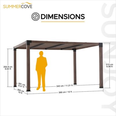 Image showing  12 ft. x 10 ft. Metal Pergola