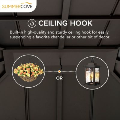 Image showing 5 th SummerCove 13 ft. x 15 ft. Aluminum Frame Hard-Top Patio Gazebo with Steel Roof, Black