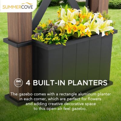 Image showing 6 th SummerCove 13 ft. x 15 ft. Aluminum Frame Hard-Top Patio Gazebo with Steel Roof, Black