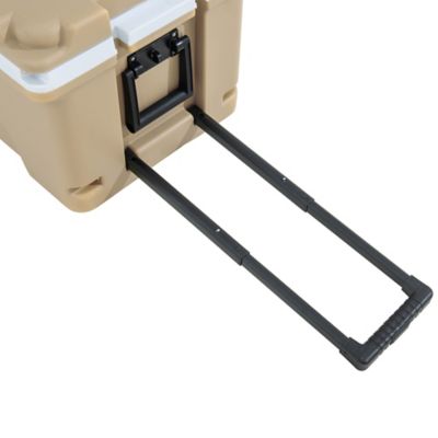 Image showing 5 th Sunjoy 60 qt. Insulated Portable Rolling Ice Chest Solar Cooler with Wheels for Party, Tan