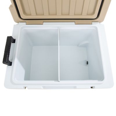 Image showing 7 th Sunjoy 60 qt. Insulated Portable Rolling Ice Chest Solar Cooler with Wheels for Party, Tan