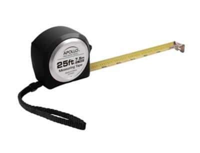 Apollo Tools 25 ft. Tape Measure, Black