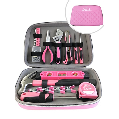 Apollo Tools Home Tool Kit, Pink, 63 pc., DT5016P