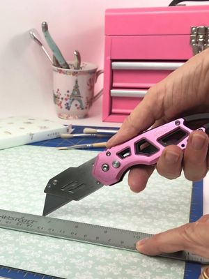 Image showing 6 th Apollo Tools 4.8 in. Folding Knife, Pink