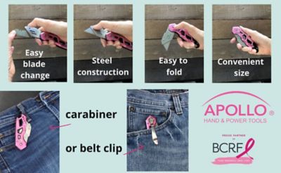 Image showing 7 th Apollo Tools 4.8 in. Folding Knife, Pink