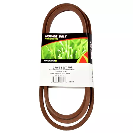 MaxPower 1/2 in x 95-1/2 in Drive Belt for Craftsman Husqvarna Poulan Mowers Replaces OEM PP12012 531307218 5321449-59 Mower Belts