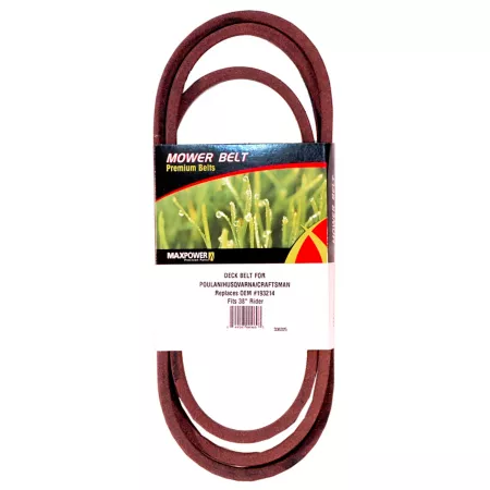 MaxPower Deck Drive Belt 1/2 in x 90-1/4 in for Craftsman Husqvarna Poulan Mowers Replaces OEM 532125907 105732X 120302X Mower Belts