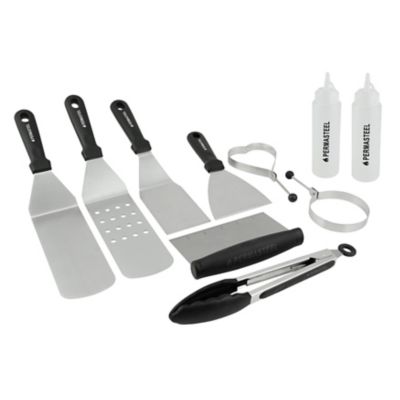 Permasteel 10 pc. Griddle Accessories Kit, Black/Stainless Steel