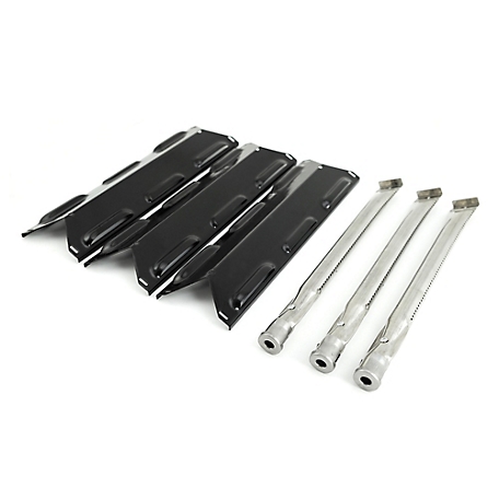 Permasteel 3-Burner Grill Replacement Parts Set, Burners and Flame Tamers Included, Black/Stainless Steel