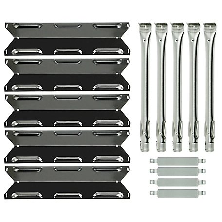 Permasteel 5-Burner Grill Replacement Parts Kit, Burners and Flame Tamers Included, Black