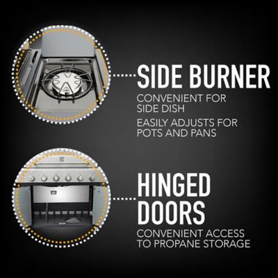 Image showing  6-Burner XL Propane Gas Grill, Gray, With Side Burner