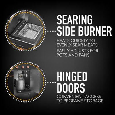 Image showing  Gas 4-Burner Propane Gas Grill, Black/Copper, With Side Burner