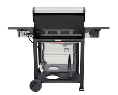 Image showing  4-Burner Propane Gas Open-Cart Grill, Gray, With Side Burner, PG-40406SOL-SE
