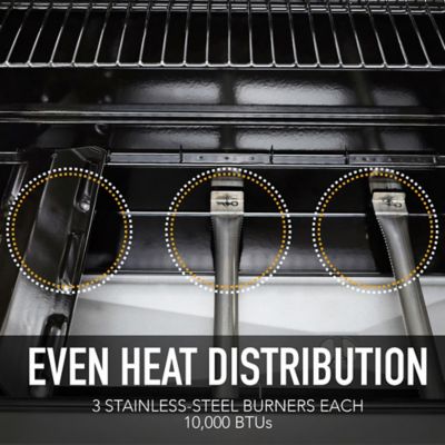 Image showing  3-Burner Propane Gas Grill, Red