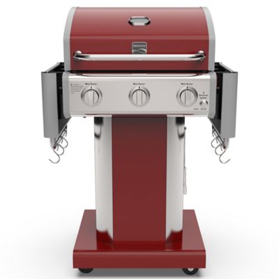 Image showing 7 th Kenmore 3-Burner Propane Gas Grill, Red