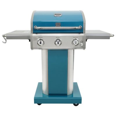 Kenmore Propane Gas 3-Burner Outdoor Patio Grill, Teal