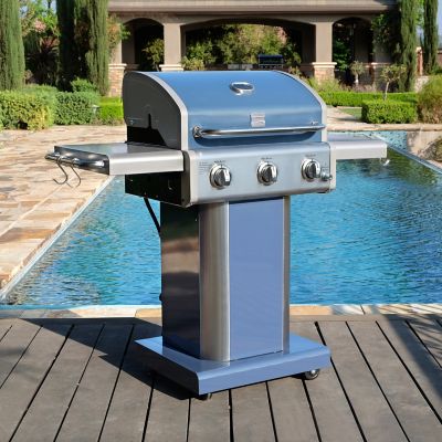 Image showing  3-Burner Propane Gas Grill, Azure