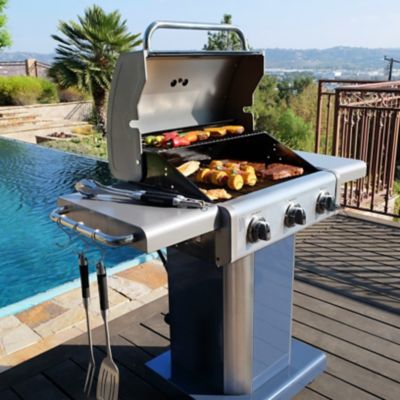 Image showing  3-Burner Propane Gas Grill, Azure